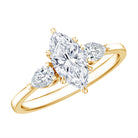 IGI Certified Lab Grown Diamond Three Stone Engagement Ring for Women Lab - ( E-VS1 ) - Rosec Jewels