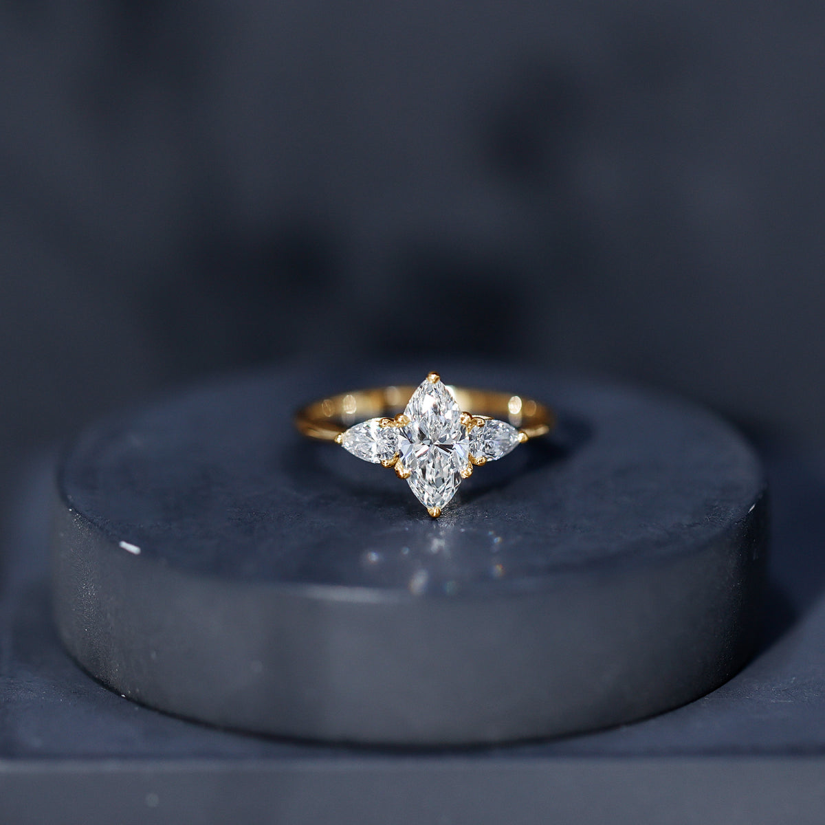 IGI Certified Lab Grown Diamond Three Stone Engagement Ring for Women Lab - ( E-VS1 ) - Rosec Jewels