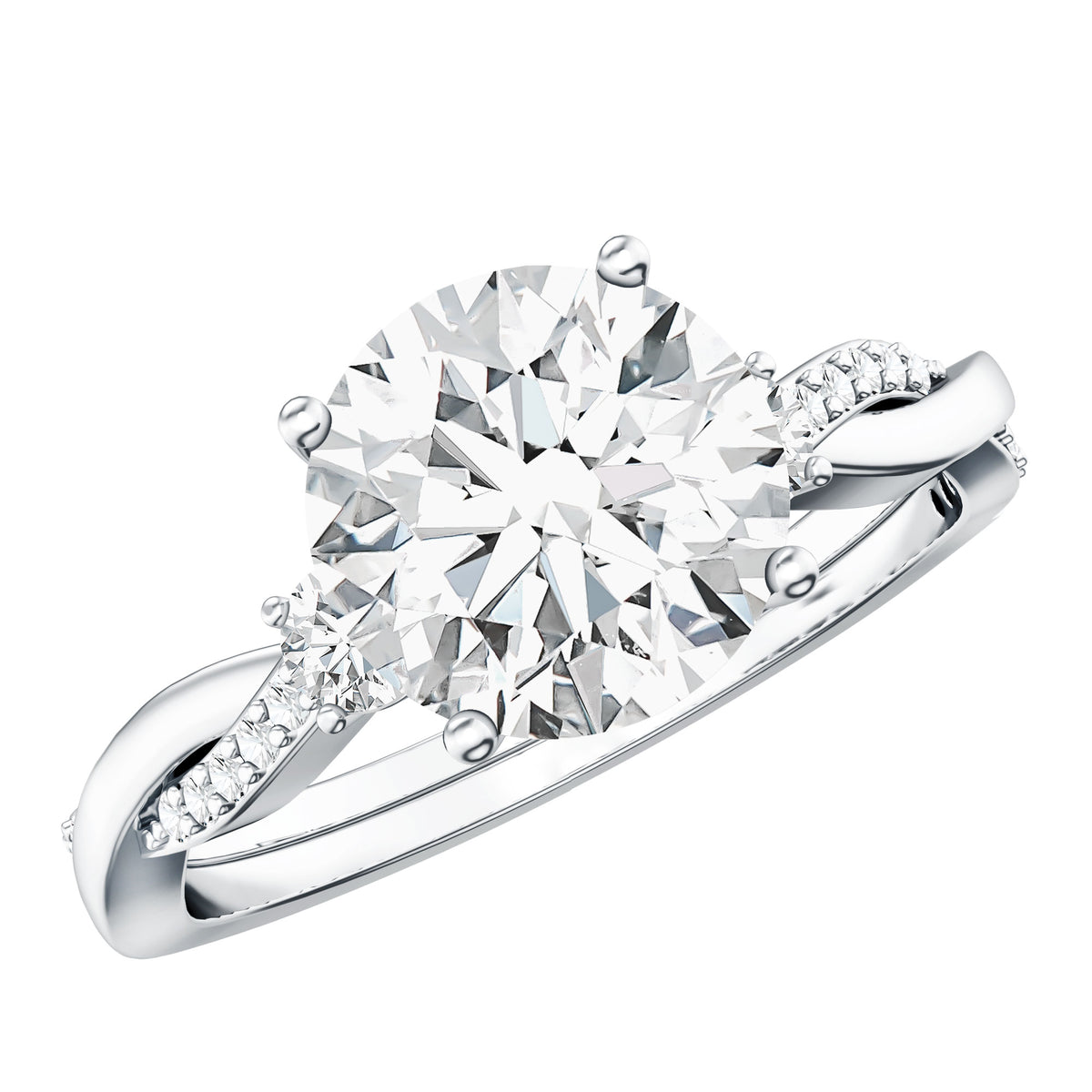 3 Carat Lab Grown Diamond Braided Engagement Ring with IGI Certificate Lab - ( E-VS1 ) - Rosec Jewels