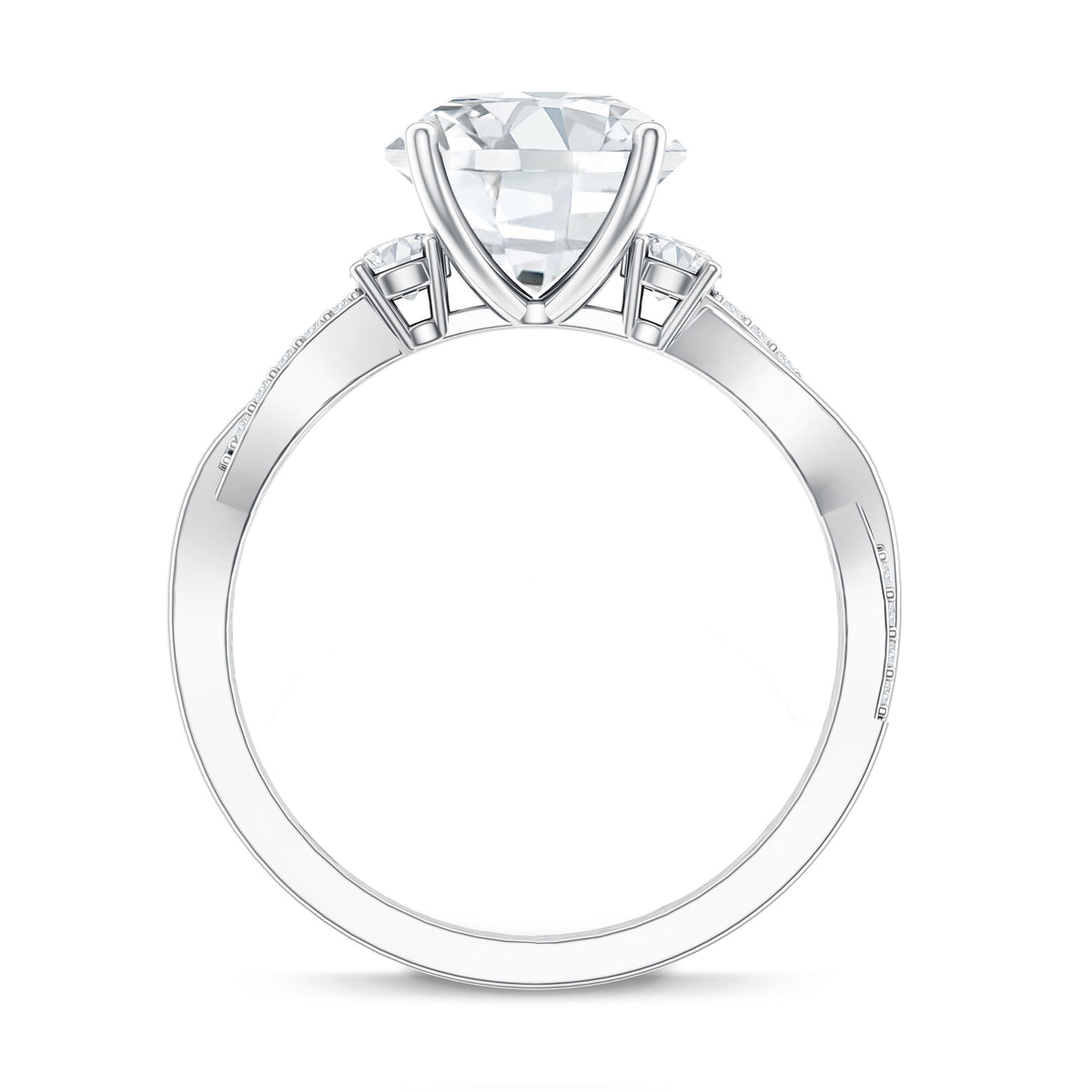 3 Carat Lab Grown Diamond Braided Engagement Ring with IGI Certificate Lab - ( E-VS1 ) - Rosec Jewels