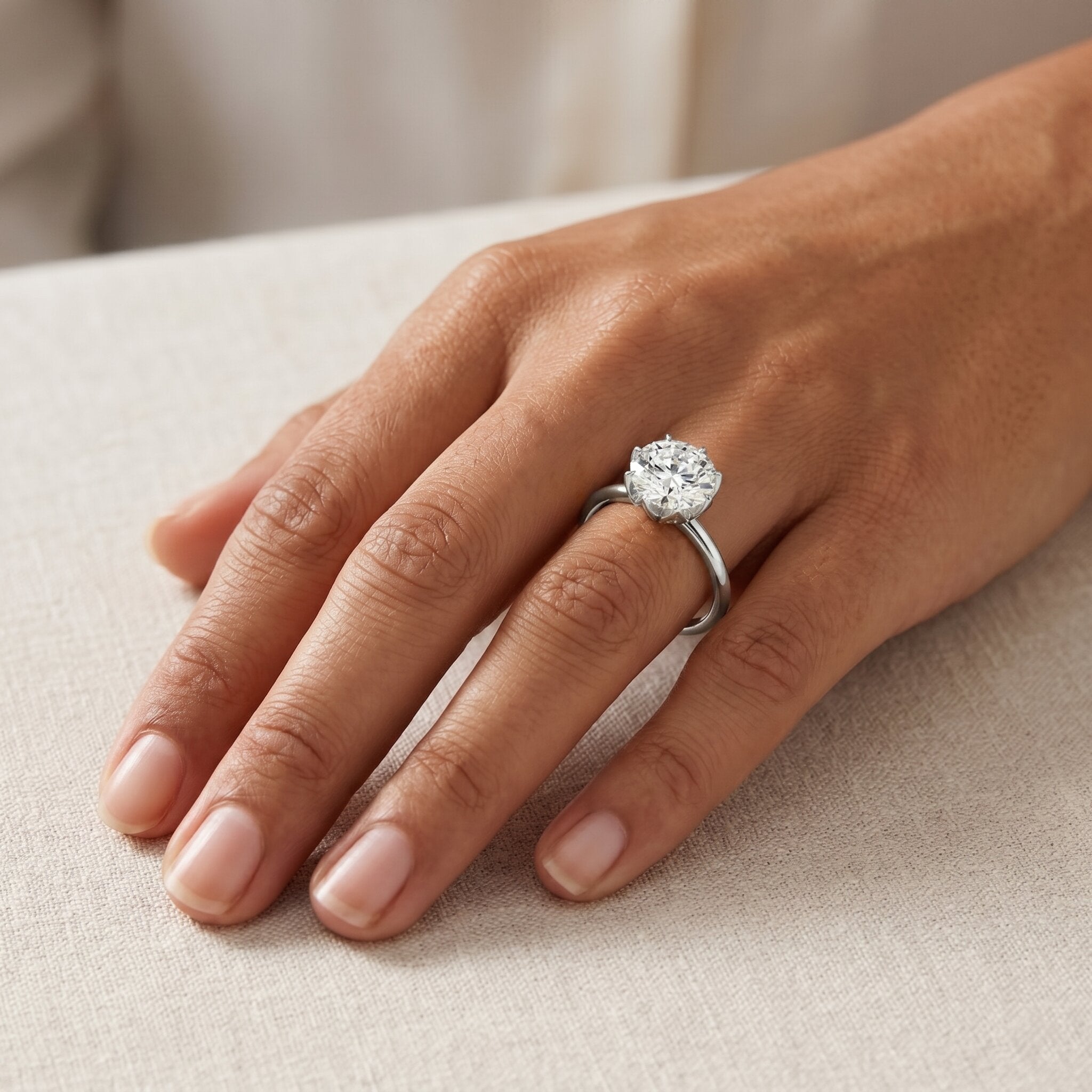 IGI Certified 2 Carat Lab Grown Diamond Lotus Engagement Ring Lab - ( E-VS1 ) - Rosec Jewels