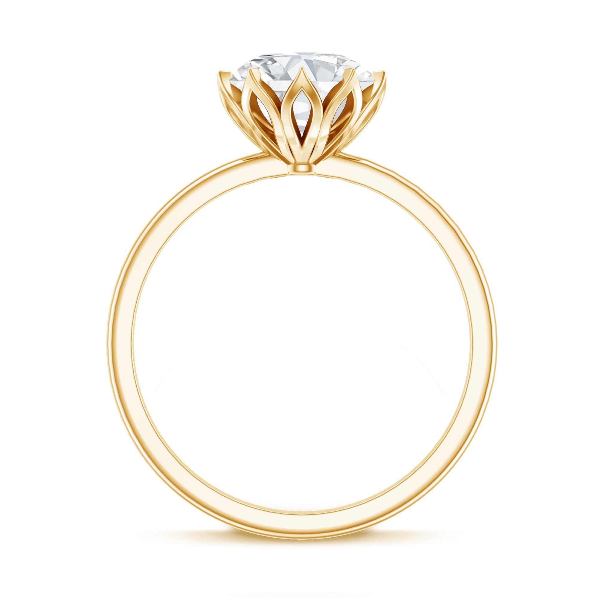 Rosec Jewels-Lotus Basket Set Lab Grown Diamond 3 Carat Engagement Ring with IGI Certificate