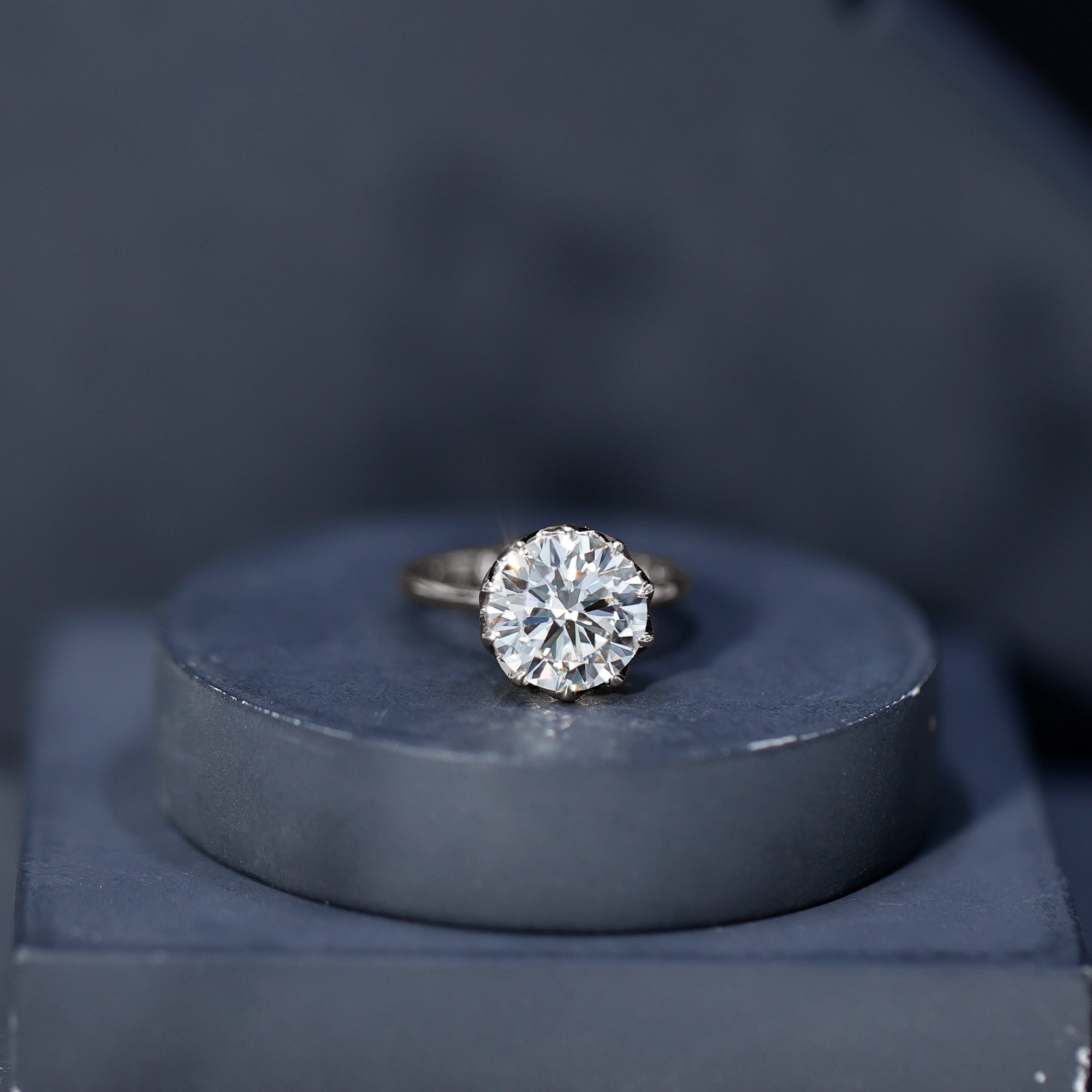 IGI Certified 4 CT Lab Grown Diamond Lotus Engagement Ring Lab - ( E-VS1 ) - Rosec Jewels