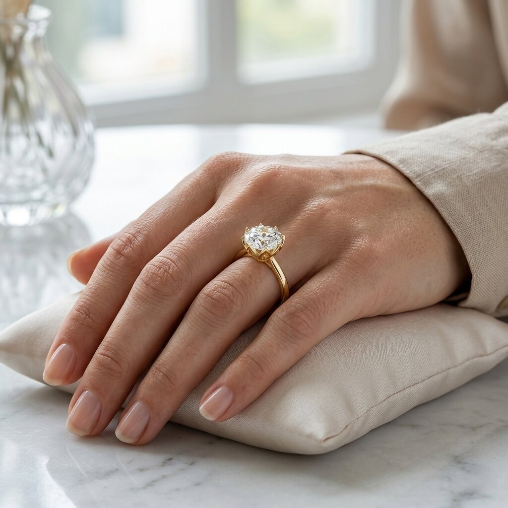 IGI Certified 4 CT Lab Grown Diamond Lotus Engagement Ring Lab - ( E-VS1 ) - Rosec Jewels