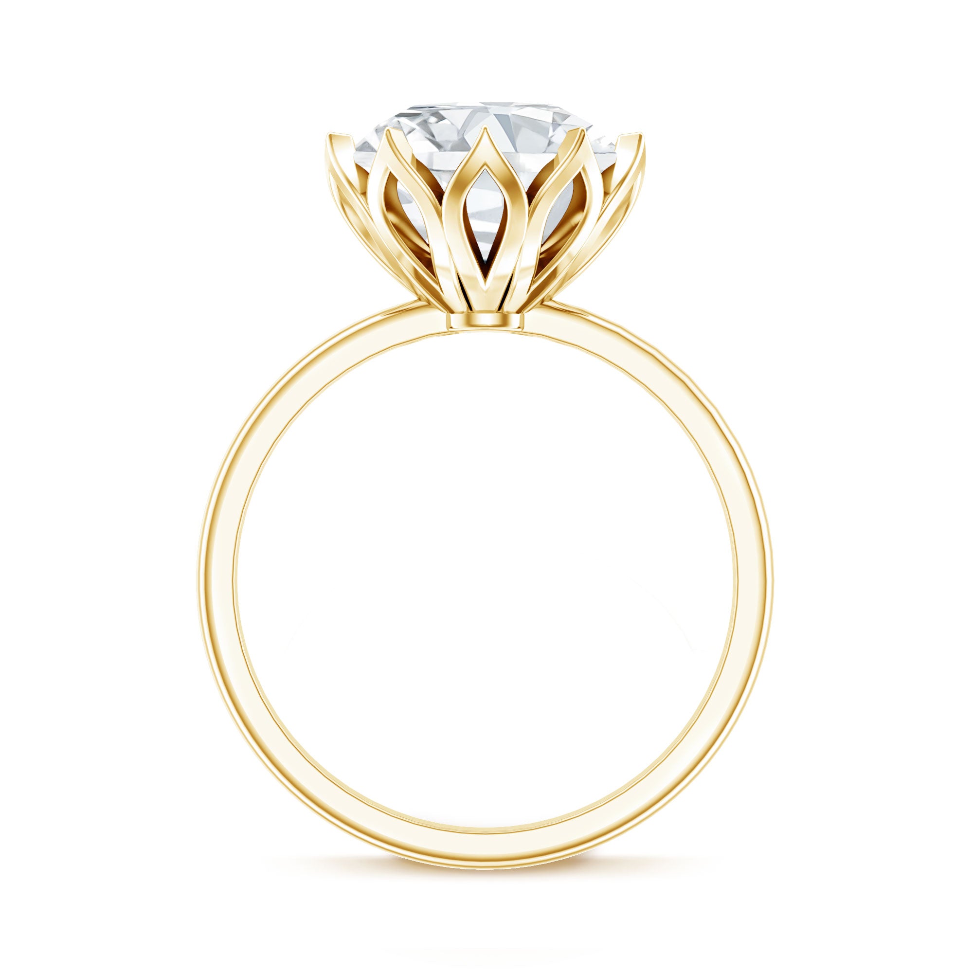 Rosec Jewels-IGI Certified 4 CT Lab Grown Diamond Lotus Engagement Ring