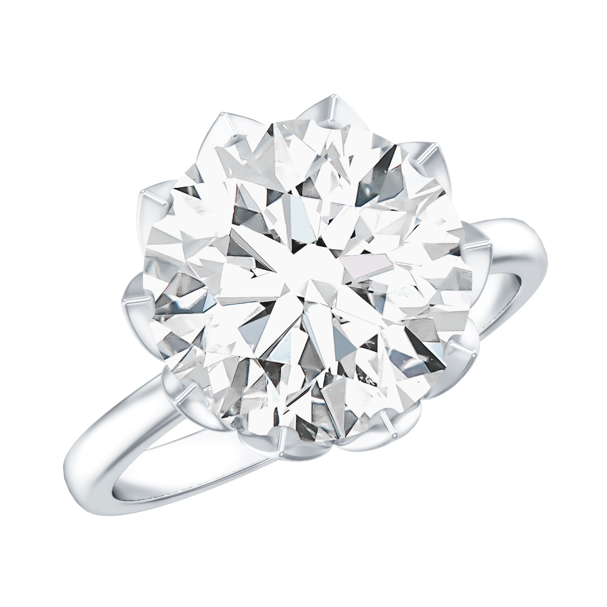 Rosec Jewels-5 Carat Lab Diamond Solitaire Engagement Ring with IGI Certificate