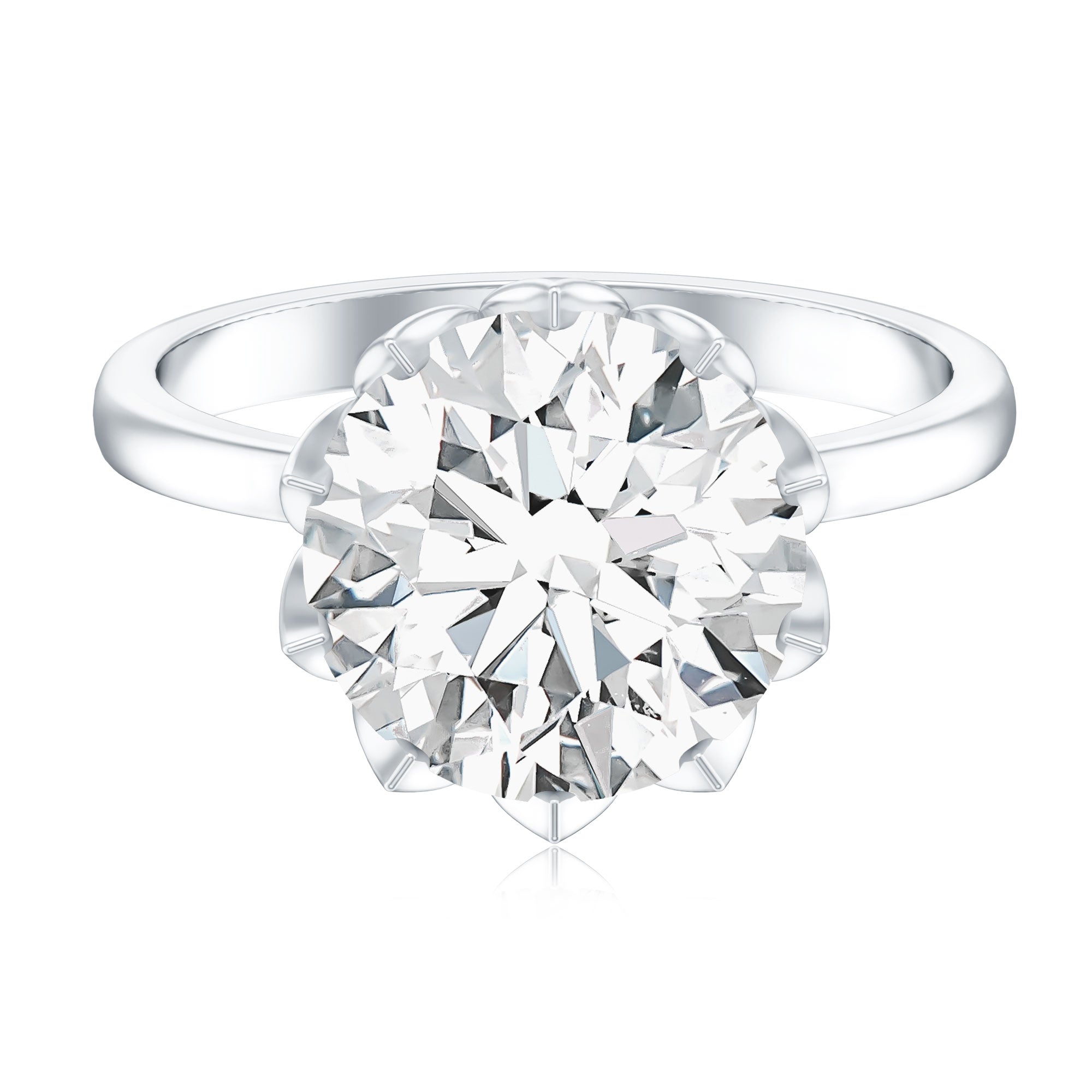 Rosec Jewels-5 Carat Lab Diamond Solitaire Engagement Ring with IGI Certificate