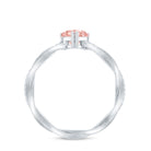 Rosec Jewels-1 CT Lab Grown Pink Diamond Heart Engagement Ring with Crossover Shank