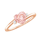 Rosec Jewels-1 CT Lab Grown Pink Diamond Heart Promise Ring