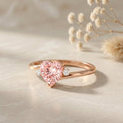 IGI Certified 1 CT Lab Grown Pink Diamond Heart Promise Ring VVS - Rosec Jewels