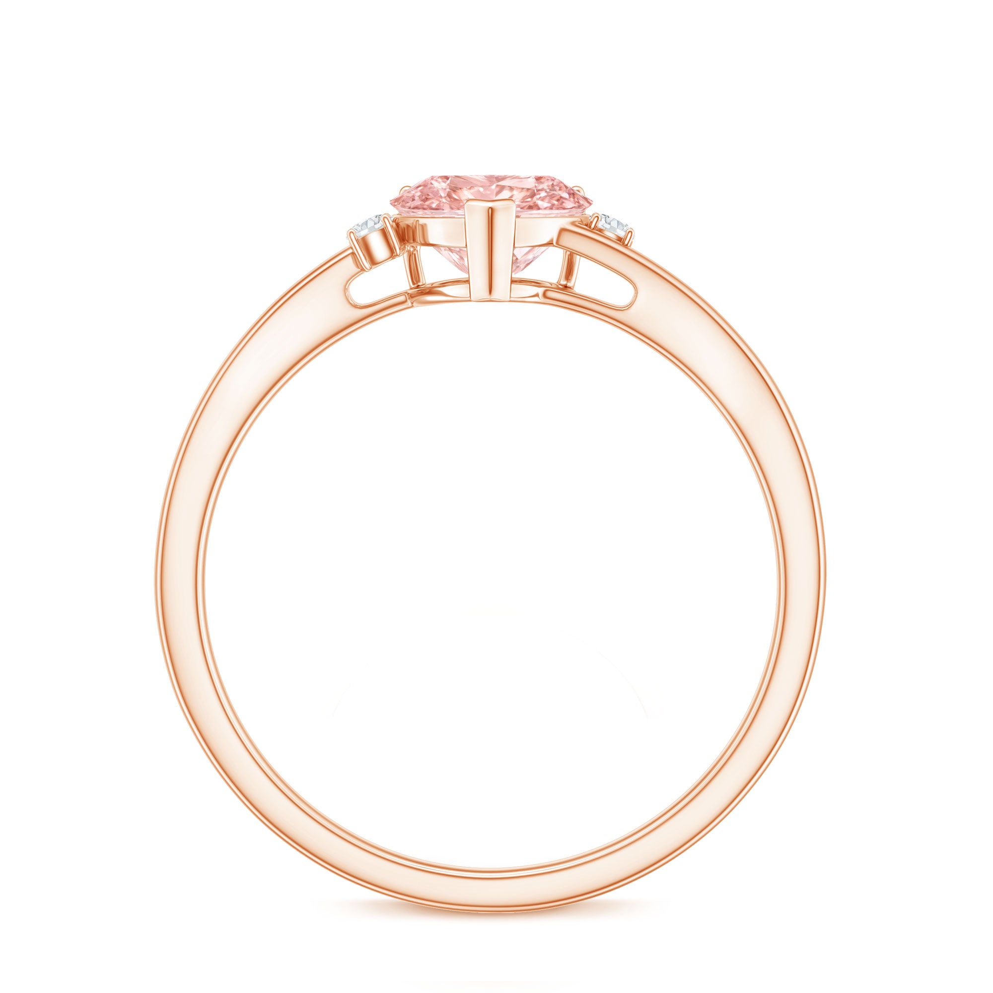 Rosec Jewels-1 CT Lab Grown Pink Diamond Heart Promise Ring