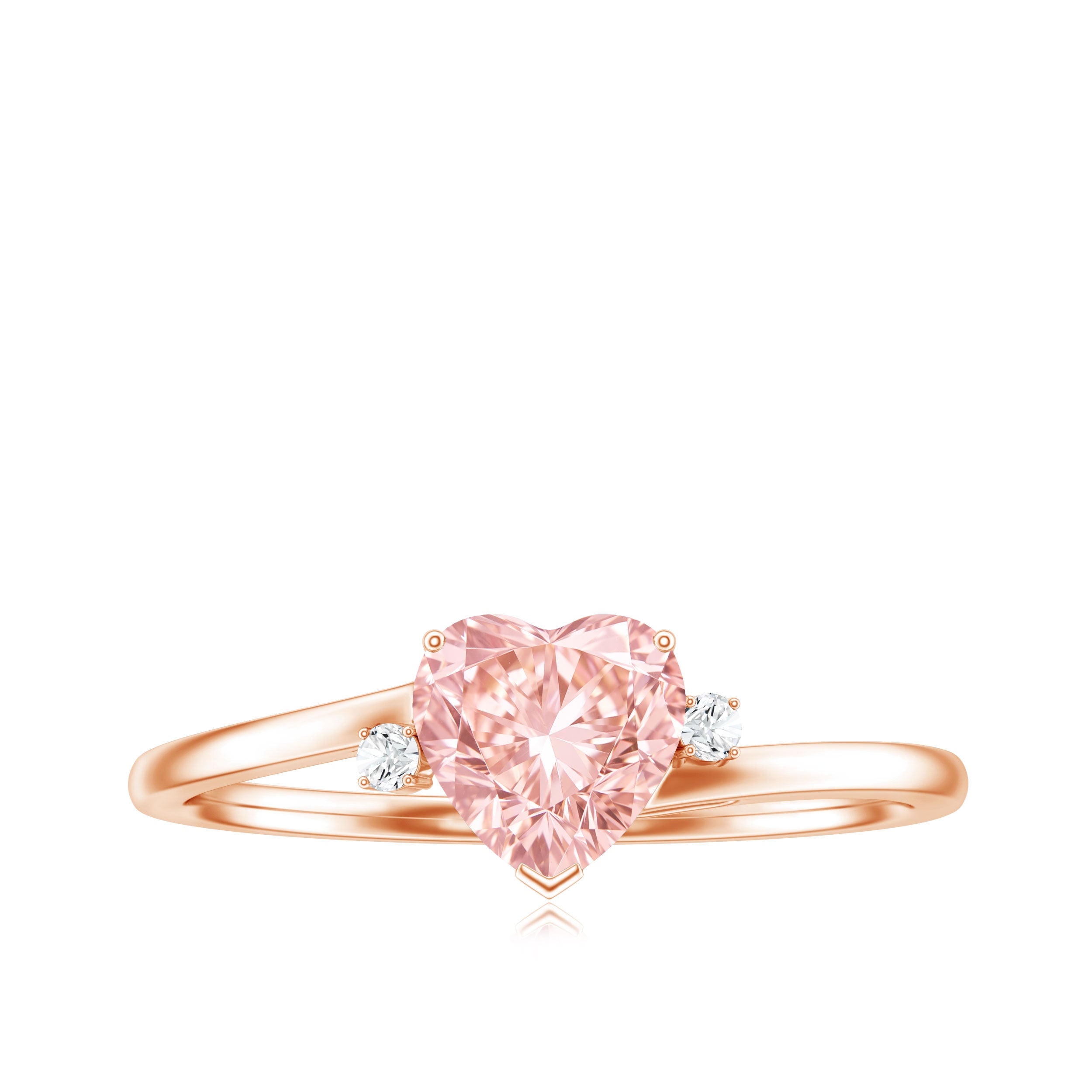 Rosec Jewels-1 CT Lab Grown Pink Diamond Heart Promise Ring