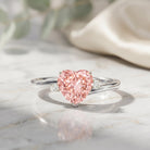 IGI Certified 1 CT Lab Grown Pink Diamond Heart Promise Ring VVS - Rosec Jewels