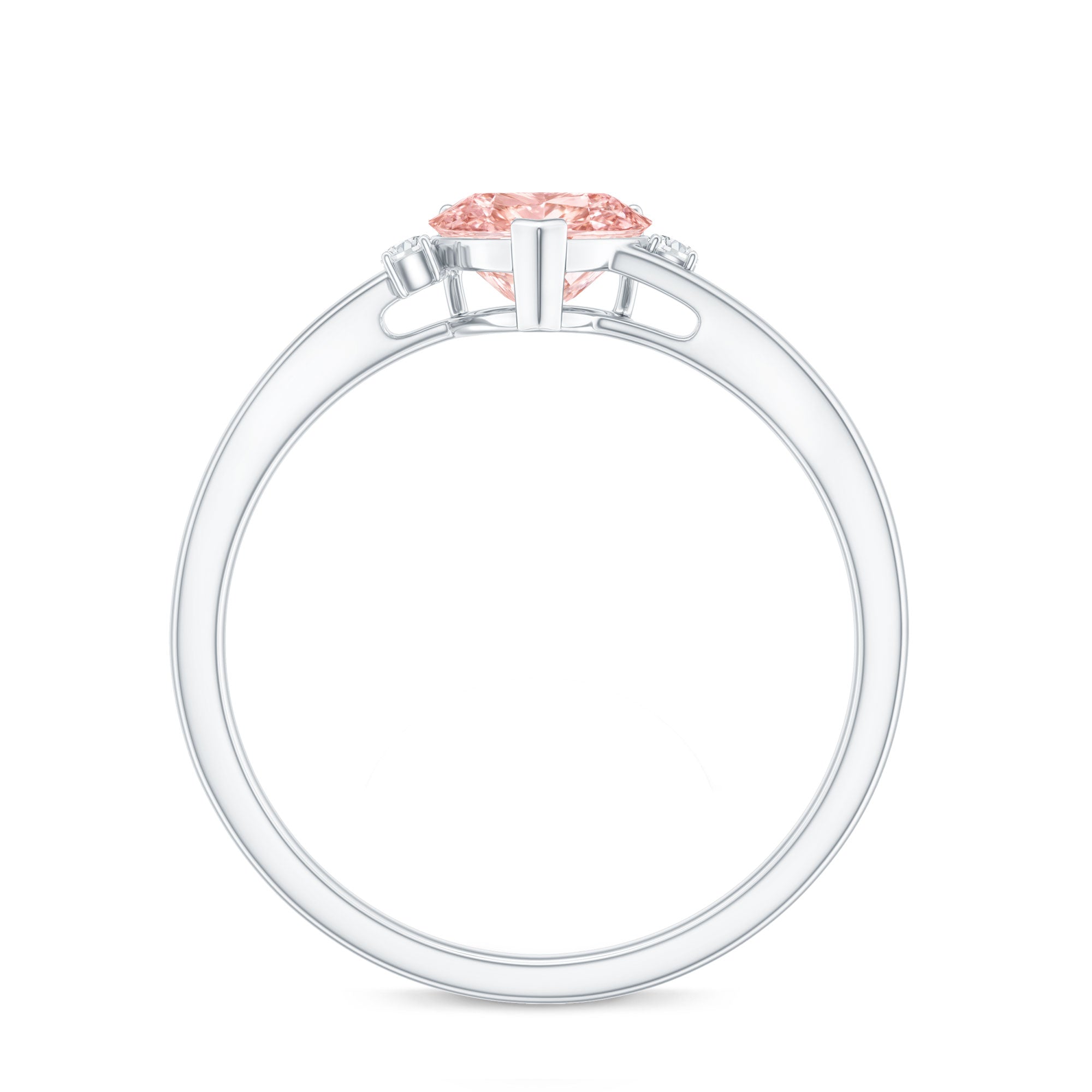 Rosec Jewels-1 CT Lab Grown Pink Diamond Heart Promise Ring