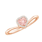 Rosec Jewels-Certified Lab Grown Pink Diamond Heart Promise Ring with Halo