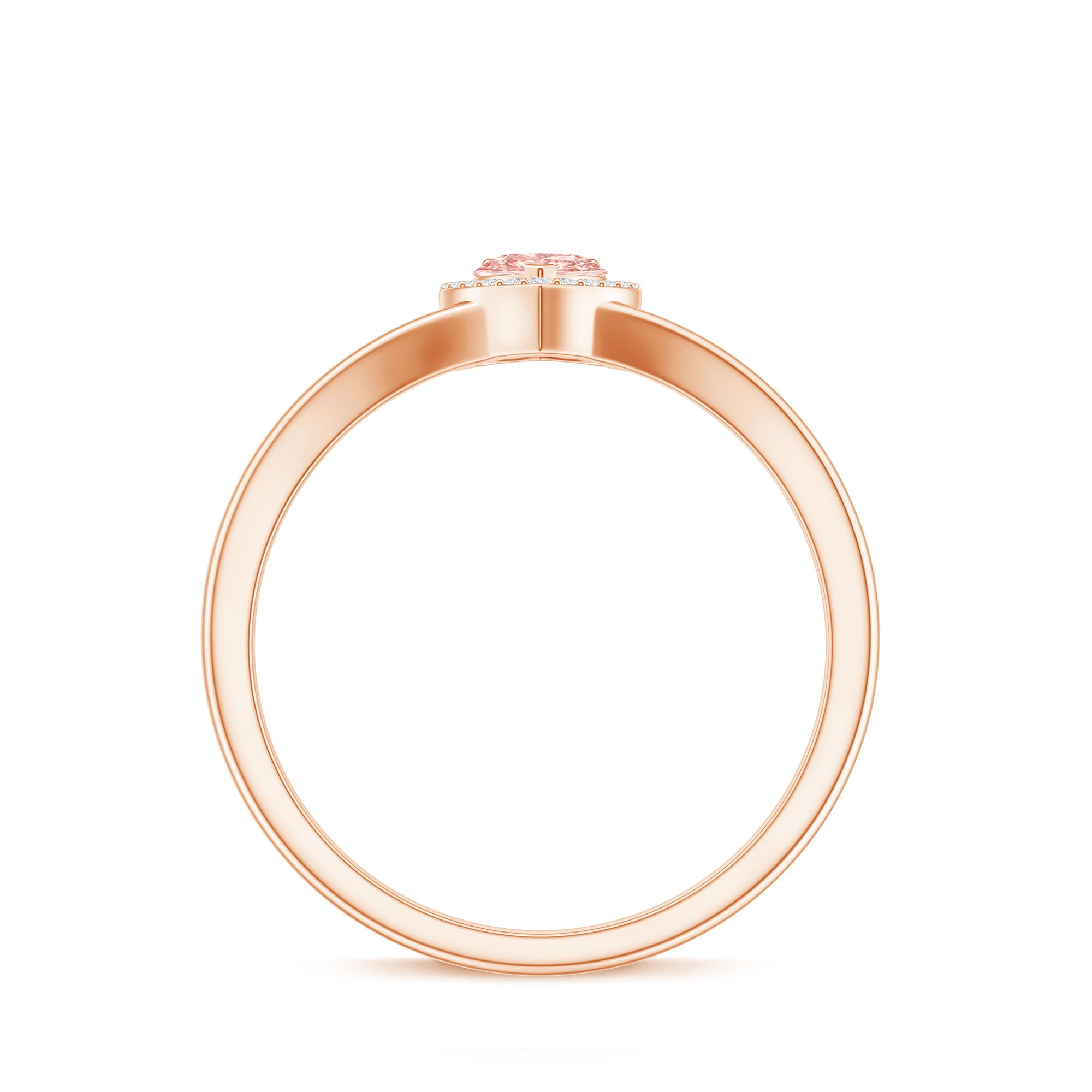 Rosec Jewels-Certified Lab Grown Pink Diamond Heart Promise Ring with Halo