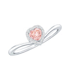 Rosec Jewels-Certified Lab Grown Pink Diamond Heart Promise Ring with Halo