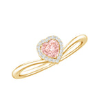 Rosec Jewels-Certified Lab Grown Pink Diamond Heart Promise Ring with Halo