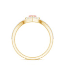 Rosec Jewels-Heart Shape Lab Grown Pink and White Diamond Wedding Ring Set