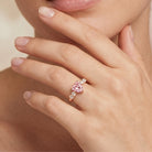 IGI Certified 1 Carat Lab Grown Pink and White Diamond Heart Promise Ring for Her Fancy Pink - VS1 - Rosec Jewels