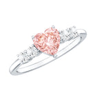 Rosec Jewels-1 Carat Lab Grown Pink and White Diamond Heart Promise Ring for Her