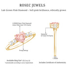 Rosec Jewels-1 Carat Lab Grown Pink and White Diamond Heart Promise Ring for Her