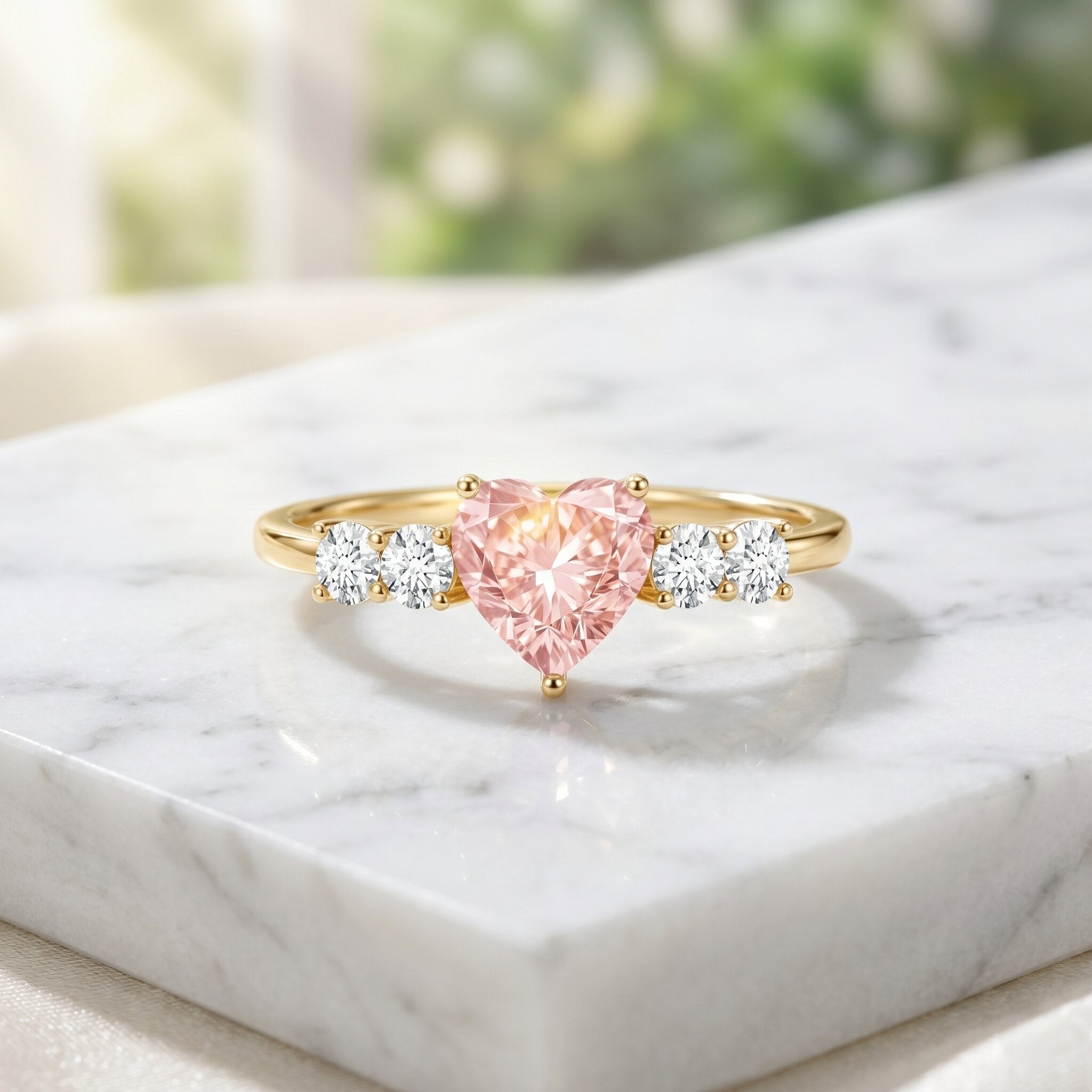 IGI Certified 1 Carat Lab Grown Pink and White Diamond Heart Promise Ring for Her VS1 - Rosec Jewels