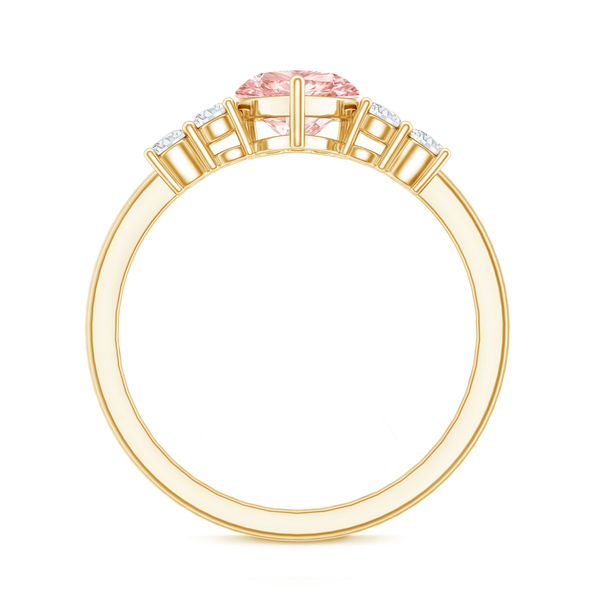 Rosec Jewels-1 Carat Lab Grown Pink and White Diamond Heart Promise Ring for Her