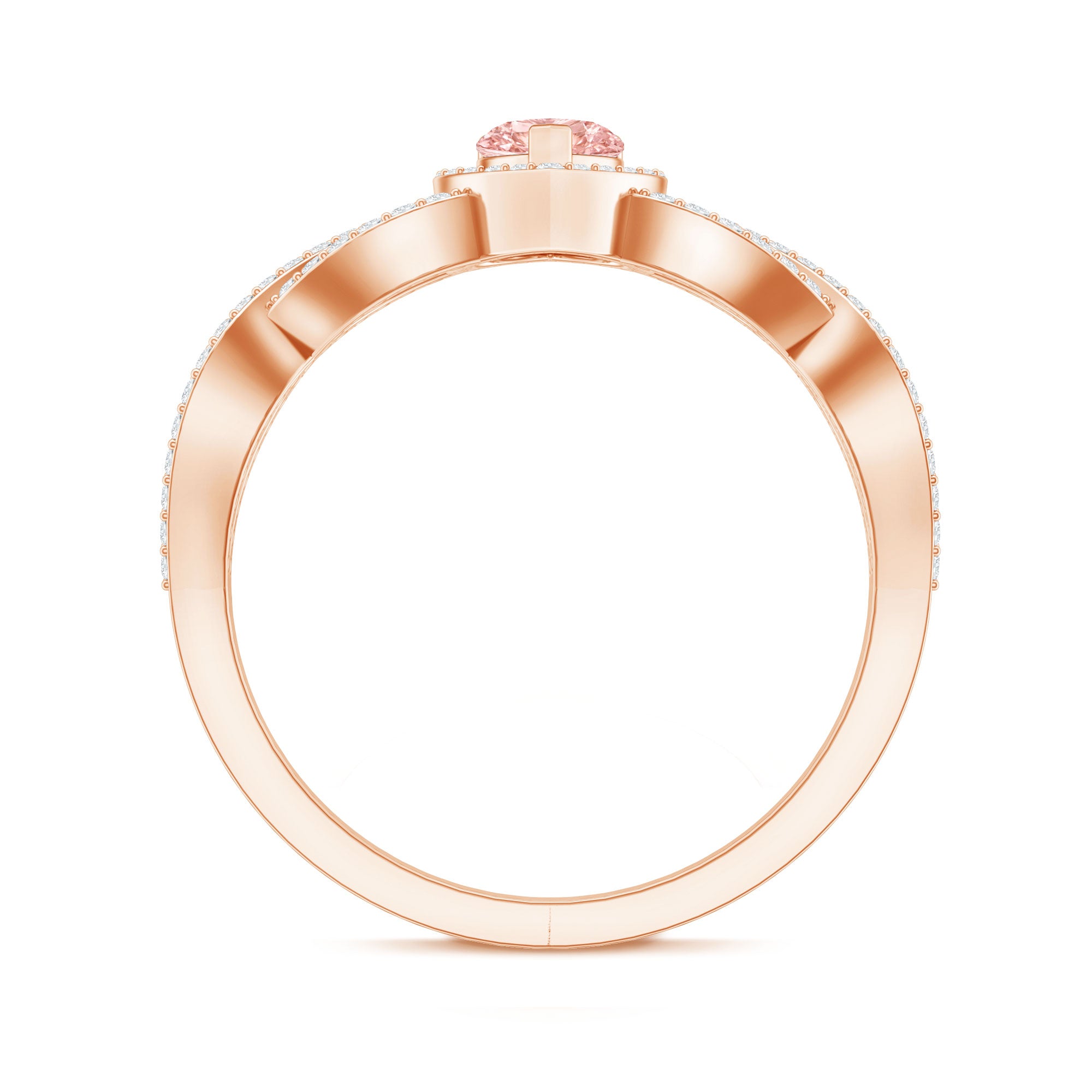 Rosec Jewels-1 Carat Lab Grown Pink and White Diamond Classic Engagement Ring