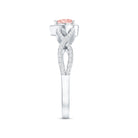Rosec Jewels-1 Carat Lab Grown Pink and White Diamond Classic Engagement Ring