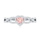 Rosec Jewels-1 Carat Lab Grown Pink and White Diamond Classic Engagement Ring
