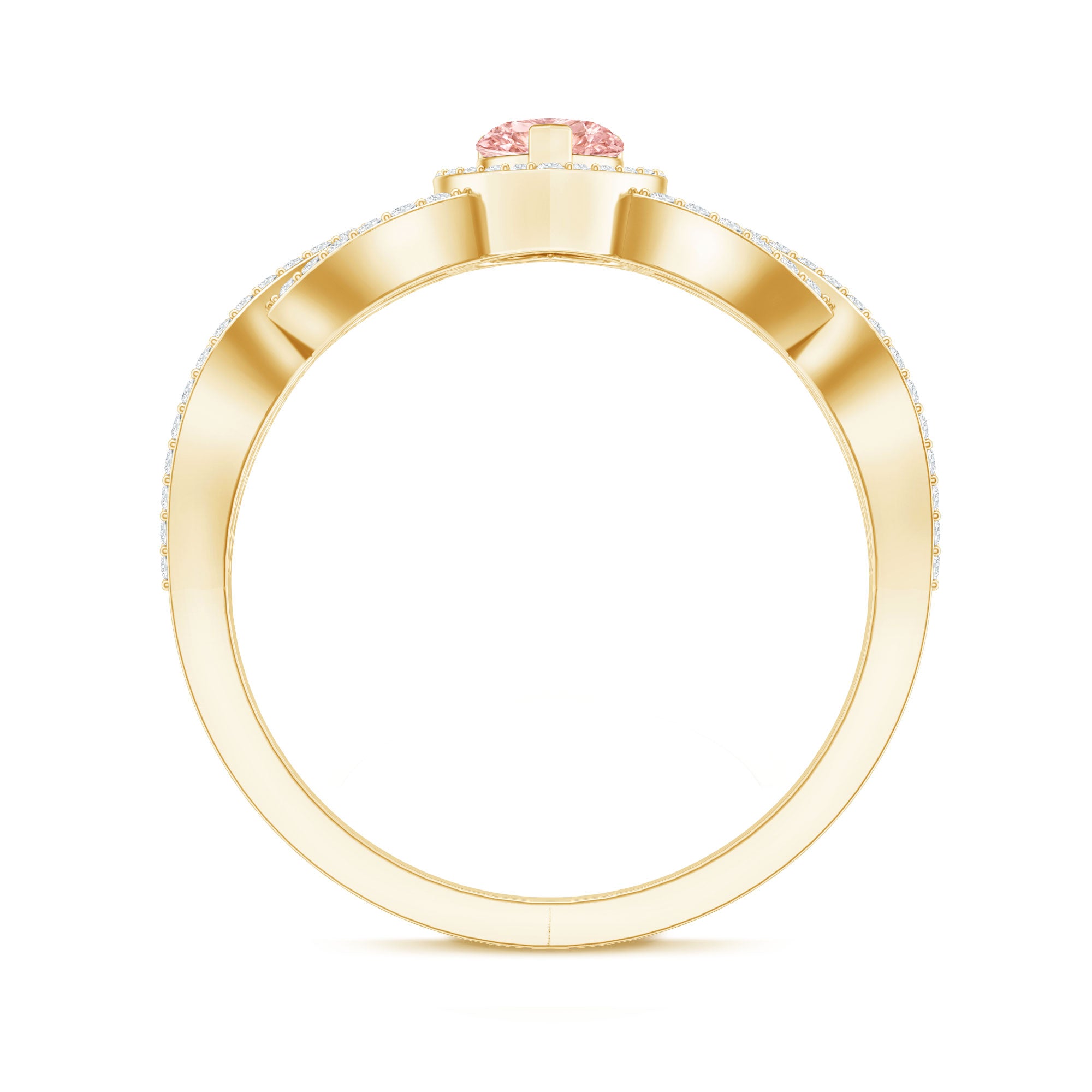 Rosec Jewels-1 Carat Lab Grown Pink and White Diamond Classic Engagement Ring