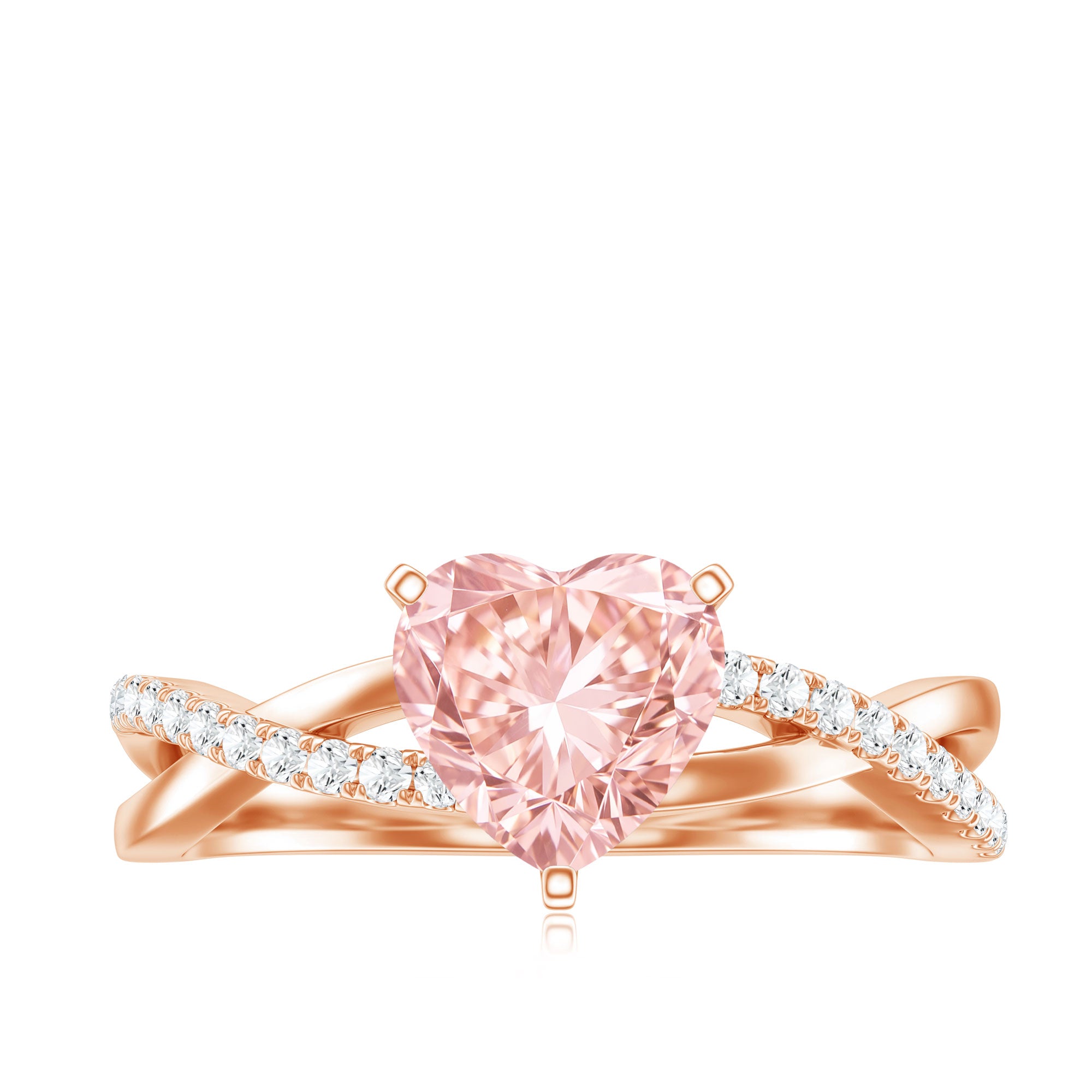Rosec Jewels-1 CT Solitaire Lab Grown Pink Diamond Heart Engagement Ring
