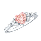 Rosec Jewels-1 CT Lab Grown Pink and White Diamond Heart Engagement Ring