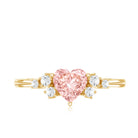 Rosec Jewels-1 CT Lab Grown Pink and White Diamond Heart Engagement Ring