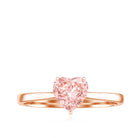 Rosec Jewels-1 CT Lab Grown Pink Diamond Heart Promise Ring with Certificate