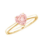 Rosec Jewels-1 CT Lab Grown Pink Diamond Heart Promise Ring with Certificate