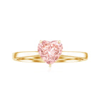 Rosec Jewels-1 CT Lab Grown Pink Diamond Heart Promise Ring with Certificate