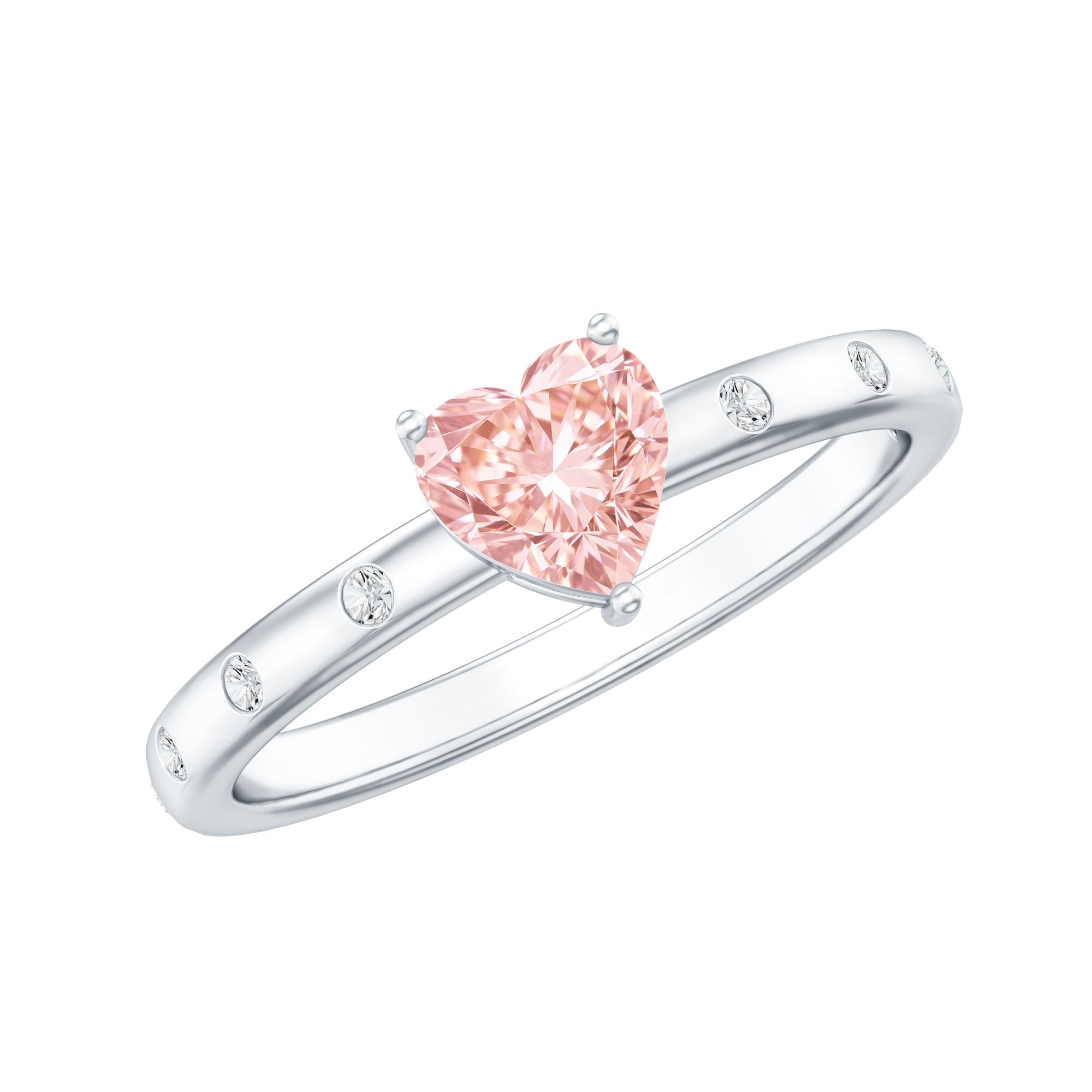Rosec Jewels-Solitaire Lab Grown Pink Diamond Engagement Ring for Women
