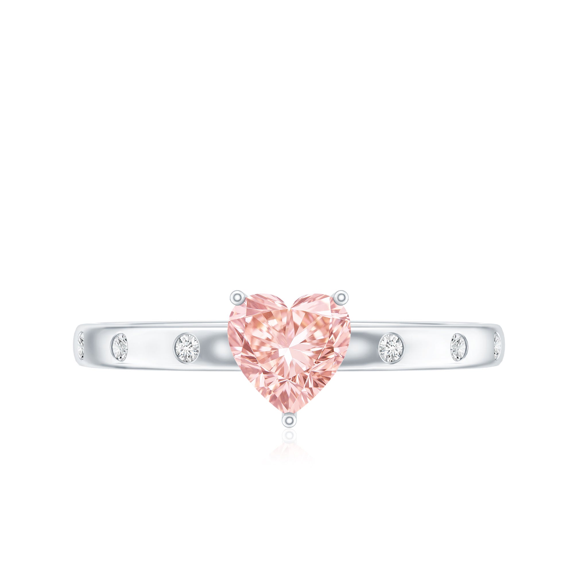 Rosec Jewels-Solitaire Lab Grown Pink Diamond Engagement Ring for Women