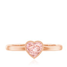 Rosec Jewels-Bezel Set Lab Grown Pink Diamond Solitaire Promise Ring