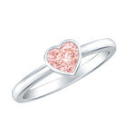 Rosec Jewels-Bezel Set Lab Grown Pink Diamond Solitaire Promise Ring