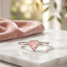 Bezel Set Lab Grown Pink Diamond Solitaire Promise Ring with IGI Certificate VS1 - Rosec Jewels