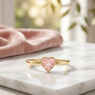 Bezel Set Lab Grown Pink Diamond Solitaire Promise Ring with IGI Certificate VS1 - Rosec Jewels