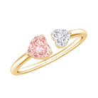 Rosec Jewels-Heart Shape Lab Grown Pink White Diamond Toi Et Moi Promise Ring