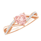 IGI Certified 1 CT Heart Shaped Lab Grown Pink Diamond Infinity Engagement Ring Fancy Pink - VS1 - Rosec Jewels