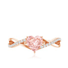 Rosec Jewels-1 CT Heart Shaped Lab Grown Pink Diamond Infinity Engagement Ring