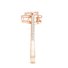 Rosec Jewels-Heart Shape 1 CT Lab Grown Pink White Diamond Halo Engagement Ring