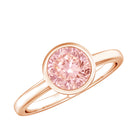 1 CT Lab Grown Pink Diamond Bezel Set Engagement Ring with IGI Certificate VVS - Rosec Jewels
