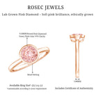 1 CT Lab Grown Pink Diamond Bezel Set Engagement Ring with IGI Certificate VVS - Rosec Jewels